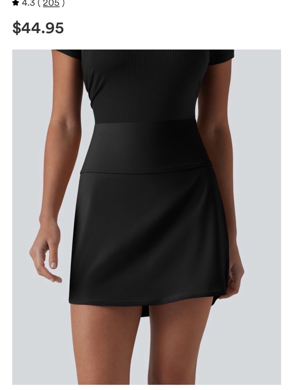 HALARA Black High-Waist Mini Skirt